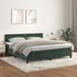 vidaXL Sommier à lattes de lit et matelas Vert foncé 180x200cm Velours - 180 x 200 cm