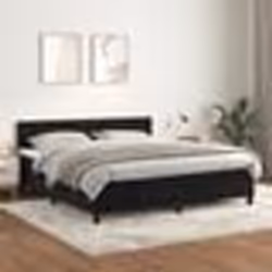 vidaXL Sommier à lattes de lit avec matelas Noir 180x200 cm Velours - 180 x 200 cm