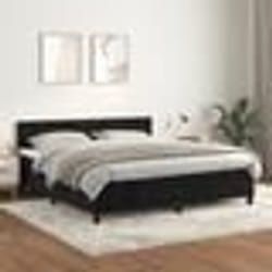 vidaXL Sommier à lattes de lit avec matelas Noir 180x200 cm Velours - 180 x 200 cm