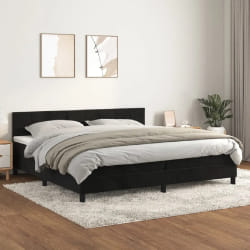 vidaXL Sommier à lattes de lit et matelas - Noir, 200x200 cm