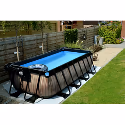 EXIT Piscine Black Leather 400x200x100cm avec pompe filtrante à sable - noir - Vue supplémentaire 10
