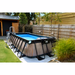 EXIT Piscine Black Leather 400x200x100cm avec pompe filtrante à sable - noir - Vue supplémentaire 11