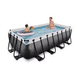 EXIT Piscine Black Leather 400x200x100cm avec pompe filtrante à sable - noir - Vue supplémentaire 6