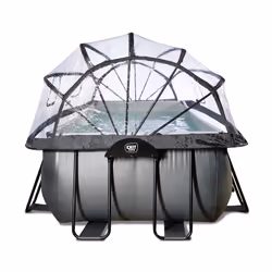 EXIT Piscine Black Leather 540x250x100cm avec pompe filtrante à sable et dôme - noir - Vue supplémentaire 4