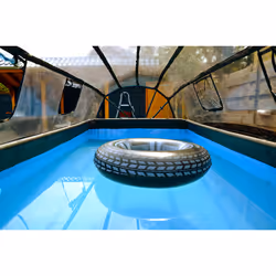 EXIT Piscine Black Leather 400x200x100cm avec pompe filtrante à sable et dôme et pompe à chaleur - noir - Vue supplémentaire 15
