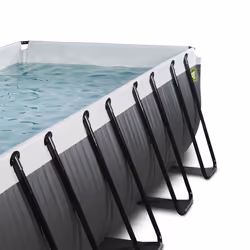 EXIT Piscine Black Leather 400x200x100cm avec pompe filtrante à sable et dôme et pompe à chaleur - noir - Vue supplémentaire 7
