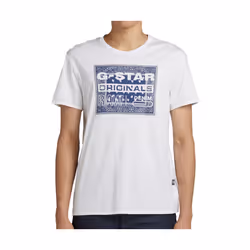 T-Shirt G-Star Bandana Blanc pour Homme