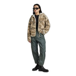 Veste Teddy Short G-Star Femme - Motif Camouflage Sniper - Rouge - Taille L