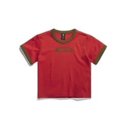T-shirt femme G-Star Ringer Baby Brother Logo - dk flame - XS