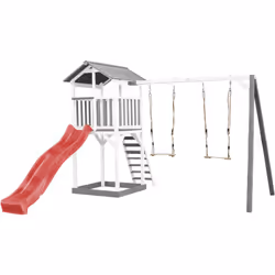 Grâce à l’aire de jeux extérieur AXI Beach Tower Grise et Blanche avec double balançoire et toboggan , vos enfants vont s’amu ...
