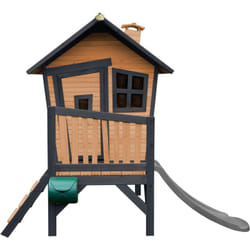 Robin Maison Enfant avec Toboggan Gris Aire de Jeux pour l'extérieur en anthracite & marron Maisonnette / Cabane de Jeu en Bois fsc - AXI