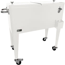 Retro Cooler Blanc Réfrigérateur de boissons mobile pour l'extérieur / le jardin Glacière 76 litre - AXI