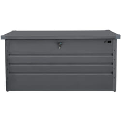 AXI Miles Coffre de jardin en Métal - 400L, Anthracite 132x60x62cm - Coffre de rangement extérieur avec fond et serrure - Meuble Exterieur Rangement
