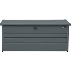 Miles Coffre de jardin en Métal - 600L, Anthracite - Coffre de rangement extérieur avec fond et serrure - Meuble Exterieur Rangement Outils de
