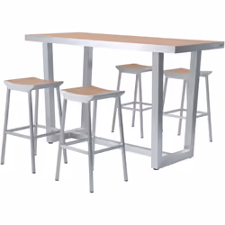 Rendez votre jardin, votre balcon ou votre terrasse unique avec l'ensemble table haute et bar AXI James avec 4 tabourets de b ...