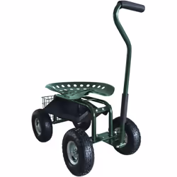 AG22 Siège de jardin sur roues en Vert Tabouret pour jardinier avec bac de rangement Chariot pour le jardinage en métal avec charge max. 150 kg - AXI