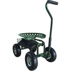 AG22 Siège de jardin sur roues en Vert Tabouret pour jardinier avec bac de rangement Chariot pour le jardinage en métal avec charge max. 150 kg - AXI