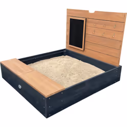 Le bac à sable AXI Mandy avec banc, espace de rangement, couvercle et tableau est le jouet idéal pour les enfants qui aiment ...