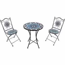 Préparez votre espace extérieur avec le salon de jardin bistro en mosaïque AXI Amélie pour le jardin, la terrasse ou le balco ...