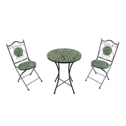 AXI Amélie Table et Chaise Bistrot 2 Chaises 1 Table Ensemble Bistro Extérieur Mosaique Gris/Marron - Salon de Jardin Bistrot