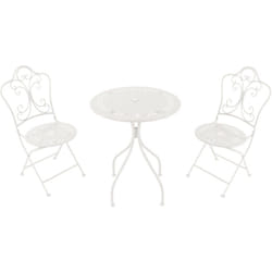 AXI Marilou Table et Chaise Bistrot, 2 Chaises 1 Table, Ensemble Bistro Extérieur Blanc, Style Romantique - Salon de Jardin Bistrot, Table Bistrot