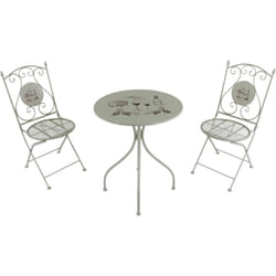M me Table et Chaise Bistrot, 2 Chaises 1 Table, Ensemble Bistro Extérieur Vin Crème - Salon de Jardin Bistrot, Table Bistrot Mosaique pour