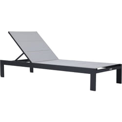 Elio Bain de Soleil en Anthracite / Gris Transat Jardin avec structure en aluminium réglable en 5 positions Chaise longue pour l'extérieur / le