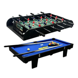 Cougar All-in-One 2-in-1 Table Multi Jeux en vert / bleu  Mini table de jeu multi-fonctions Table de Billard & Baby-foot