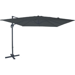 Nima Parasol Déporté Gris/Anthracite - Parasol Déporté Rectangulaire 300x300 cm - Parasol Pied Déporté, structure aluminium - Rotation 360 - Parasol