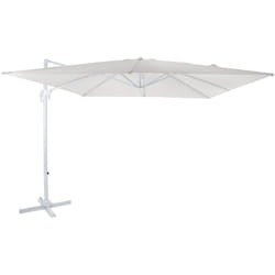 Nima Parasol Déporté Blanc/Beige - Parasol Déporté Rectangulaire 300x300 cm - Parasol Pied Déporté, structure aluminium - Rotation 360 - Parasol