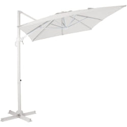 Coco Parasol Déporté Blanc/Beige - Parasol Déporté Rectangulaire 200x300 cm - Parasol Pied Déporté, structure aluminium - Rotation 360 - Parasol