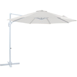 Marisol Parasol Déporté Blanc/Beige - Parasol Déporté Rectangulaire ø 300cm - Parasol Pied Déporté, structure aluminium - Rotation 360 - Parasol