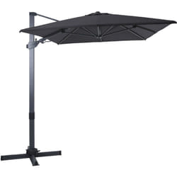 Milad Premium Parasol Déporté Gris/Anthracite - Parasol Déporté Rectangulaire 200x300cm - Parasol Pied Déporté, structure aluminium - Rotation 360