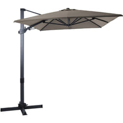 Milad Premium Parasol Déporté Gris/Taupe - Parasol Déporté Rectangulaire 200x300cm - Parasol Pied Déporté, structure aluminium - Rotation 360