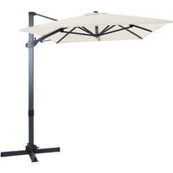 Milad Premium Parasol Déporté Gris/Beige - Parasol Déporté Rectangulaire 200x300cm - Parasol Pied Déporté, structure aluminium - Rotation 360