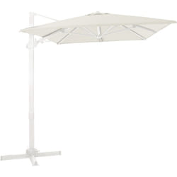 Milad Premium Parasol Déporté Blanc/Beige - Parasol Déporté Rectangulaire 200x300cm - Parasol Pied Déporté, structure aluminium - Rotation 360