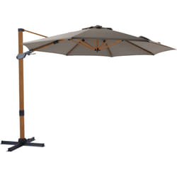 Cyrus Premium Parasol Déporté Marron/Taupe - Parasol Déporté Rectangulaire ø 300cm - Parasol Pied Déporté, structure aluminium - Rotation 360