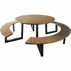 La table de pique-nique AXI Taco ronde avec deux bancs réunit toute la famille ! La combinaison de l'anthracite et du polywoo ...