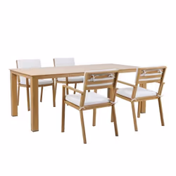Salon de Jardin AXI Jada - Table et Chaises en bois / beige pour 6 personnes