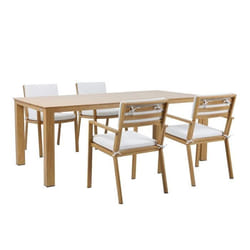 Salon de Jardin AXI Jada - Table et Chaises en bois / beige pour 6 personnes