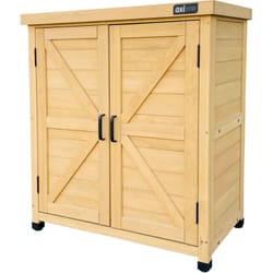 AXI Felix Armoire de jardin en bois beige - 80 x 45 x 93 cm Armoire Exterieur, Armoire à outils pour le jardin avec étagère/ Meuble Exterieur