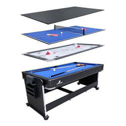 Cougar All-in-One 4-in-1 Table Multi Jeux en noir  Table de jeu multi-fonctions Table de billard Push-Hockey Ping-Pong