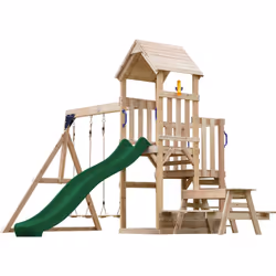 Avec l’aire de jeux AXI Mette avec double balançoire, vous transformez votre jardin en un véritable paradis du jeu pour enfan ...