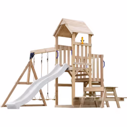 Avec l’aire de jeux AXI Mette avec double balançoire, vous transformez votre jardin en un véritable paradis du jeu pour enfan ...