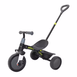 Tricycle - Sunny - Noir/Gris - Barre de Poussée Amovible - 3 Roues - 2 à 5 Ans
