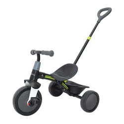 Tricycle - Sunny - Noir/Gris - Barre de Poussée Amovible - 3 Roues - 2 à 5 Ans