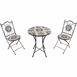 Préparez votre espace extérieur avec le salon de jardin bistro en mosaïque AXI Amélie pour le jardin, la terrasse ou le balco ...