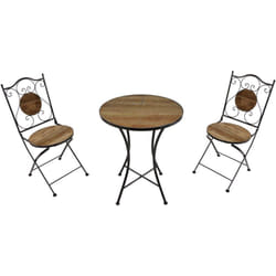 Amélie Table et Chaise Bistrot, 2 Chaises 1 Table, Ensemble Bistro Extérieur Style Grange Bois Salon de Jardin Bistrot, Table Bistrot Mosaique pour