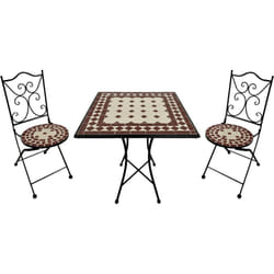 Camilla Table et Chaise Bistrot, 2 Chaises 1 Table, Ensemble Bistro Extérieur, Mosaique Vin Rouge - Salon de Jardin Bistrot, Table Bistrot pour