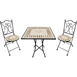 Camilla Table et Chaise Bistrot, 2 Chaises 1 Table, Ensemble Bistro Extérieur, Mosaique Beige Toscane - Salon de Jardin Bistrot, Table Bistrot pour